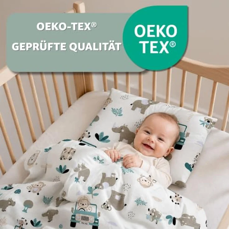 Totsy Baby Kinderbettwäsche Set 90x120 cm, Oeko-Tex Bettbezug und Kissenbezug 40x60 cm, Wendbar, für Jungen und Mädchen – Bild 4
