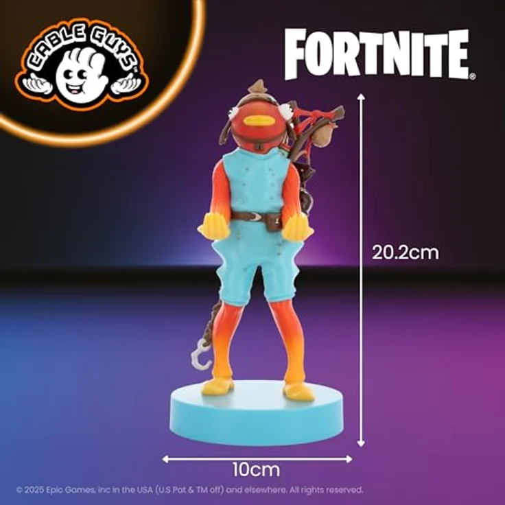 exquisite gaming Fortnite Cable Guys Lade-Halter Fishstick, skurriler Controller-Ständer für PS5, Xbox Series S/X und Smartphones, orange-blau – Bild 7