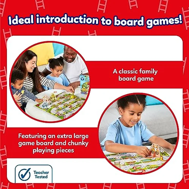 Orchard Toys My First Snakes and Ladders Game, Brettspiel für Kinder 3-6 Jahre mit extra großem Spielbrett und klobigen Spielsteinen – Bild 3
