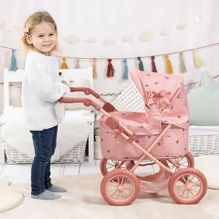 Bayer Design Puppenwagen Trendy, mit Tasche, höhenverstellbarem Griff (39-68 cm), große Räder, für Puppen bis 46 cm – Bild 2