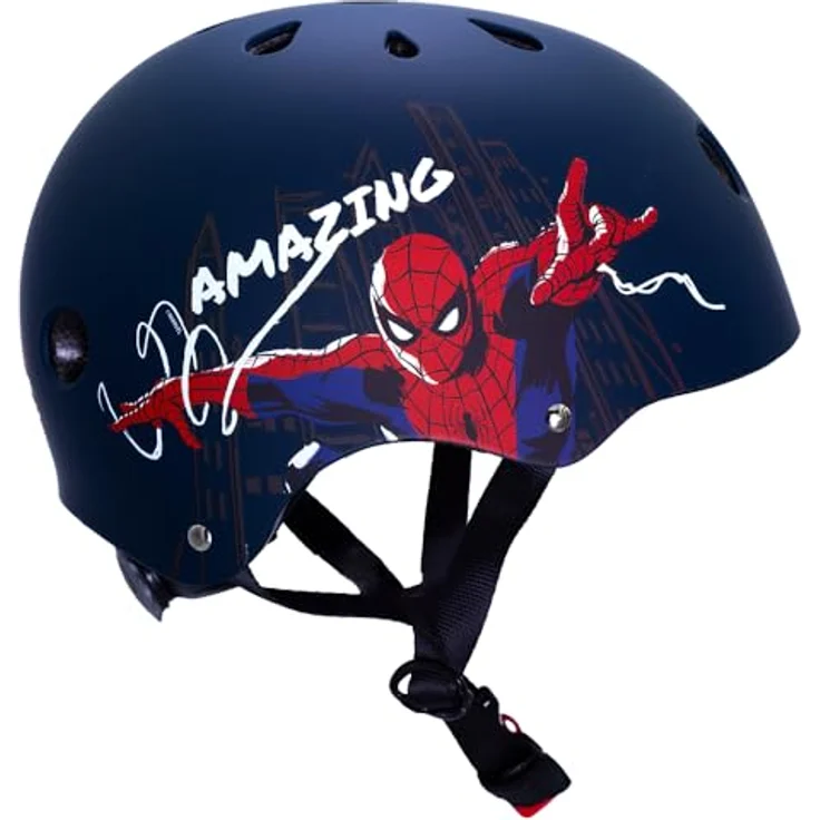Seven Polska Marvel Fahrradhelm Spiderman Amazing, Skater, 52-56cm, leicht, matt blau – Bild 4