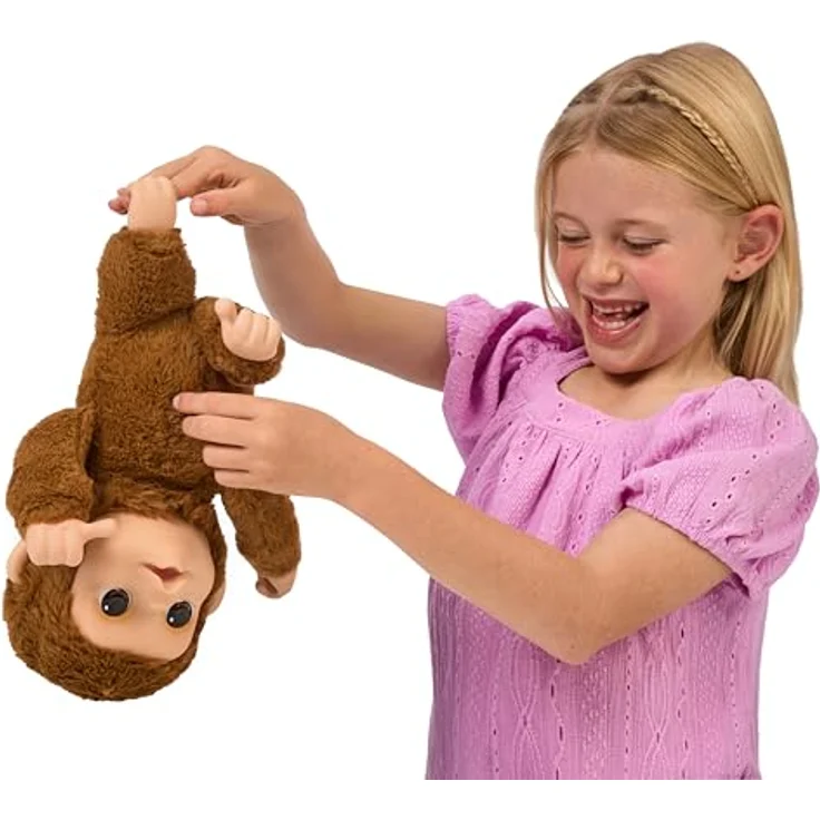 LITTLE LIVE PETS Lil’ Baby Monkey, interaktives Spielzeug mit über 40 Geräuschen, braun – Bild 10