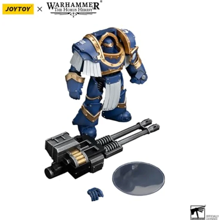 JOYTOY Warhammer The Horus Heresy Action Figure, 1/18 Uitramarines Cataphractii Terminator mit Reaper Autocannon, 14 cm, beweglich und mit Zubehör – Bild 3