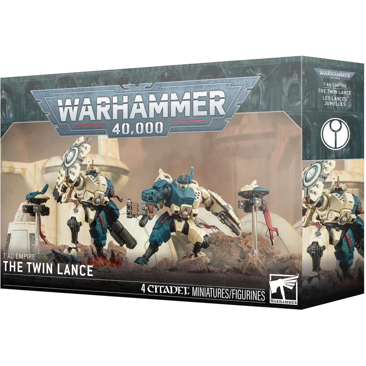 Games Workshop Zwillingslanze, Sammelfigur für T'au-Imperium in Warhammer 40.000, 113 Kunststoffkomponenten, unbemalt, Vior'la Sept Decals