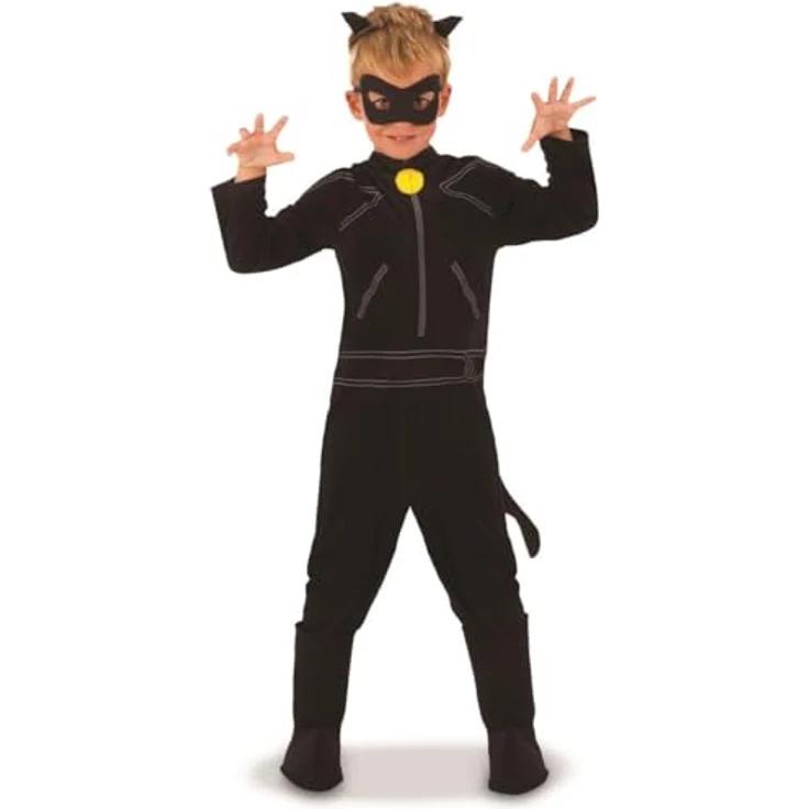 Rubies Kostüm für Kinder, „Cat Noir“ aus „Ladybug“ Modern L (7-8 años) Schwarz – Bild 2