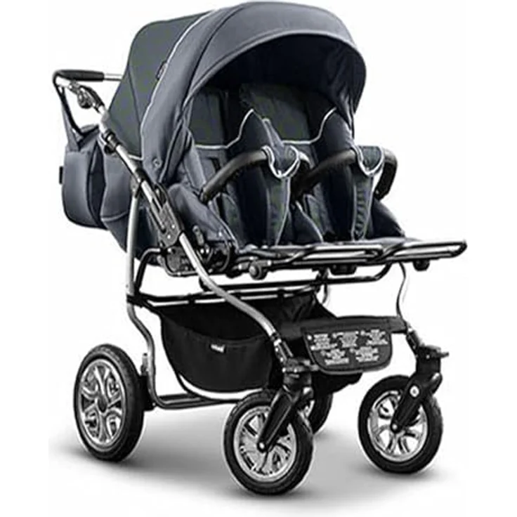 Elcar Zwillingskinderwagen 3 in 1 City Twin inkl. Autositze - Komplettset für 2 Kinder - in 19 Farben – Bild 3