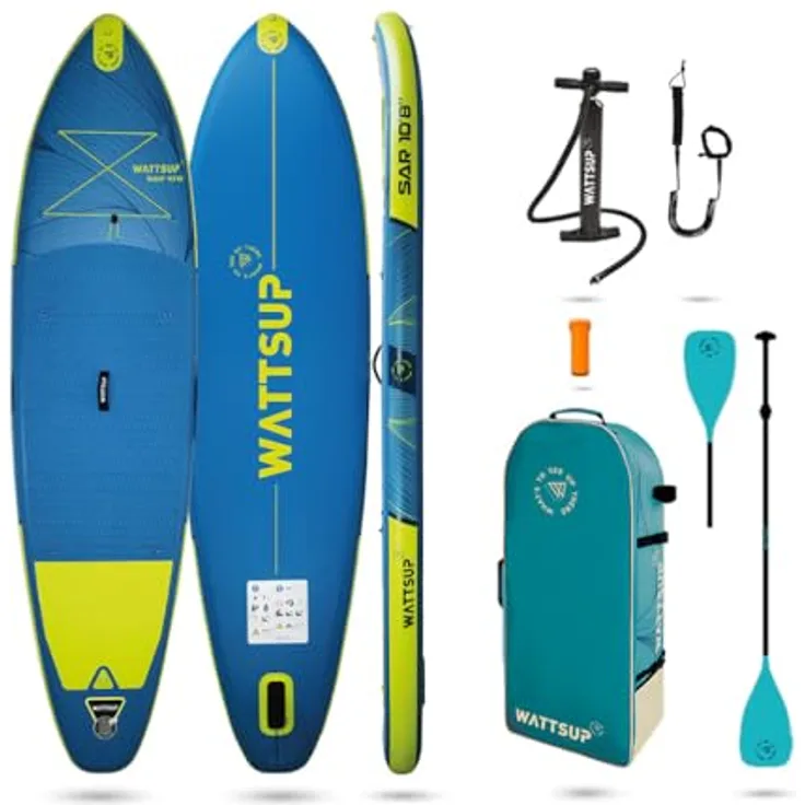 WattSUP Sar 10.8 SUP Board Stand Up Paddle Surf-Board Paddel ISUP 325x84cm, blau