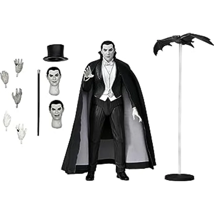 NECA Carfax Abbey Universal Dracula Figur, 18 cm mit Zubehör, schwarz