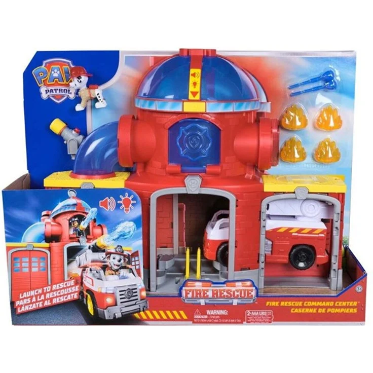 Paw Patrol Feuerwehr-Rettungs-Feuerwache Spielset, Deluxe Spielset mit Licht- und Soundeffekten, inklusive Marshall Figur und Feuerwehr-Fahrzeug, 38 cm hoch – Bild 11