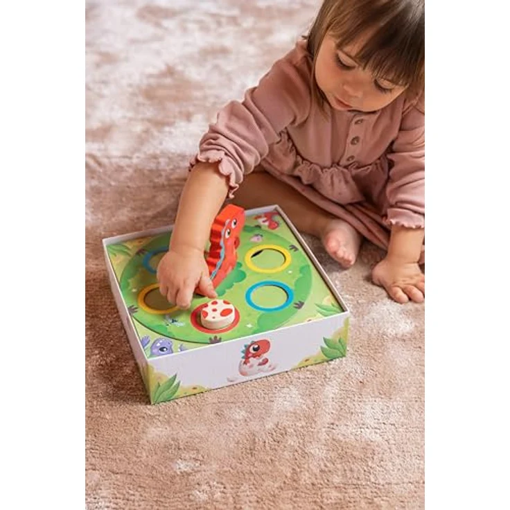 Goula Mama Dino, Gesellschaftsspiel für Kinder, kooperatives Dinosaurierspiel für 1-4 Spieler, ab 2 Jahren, mit Holzeiern und Spielbrettbox – Bild 2