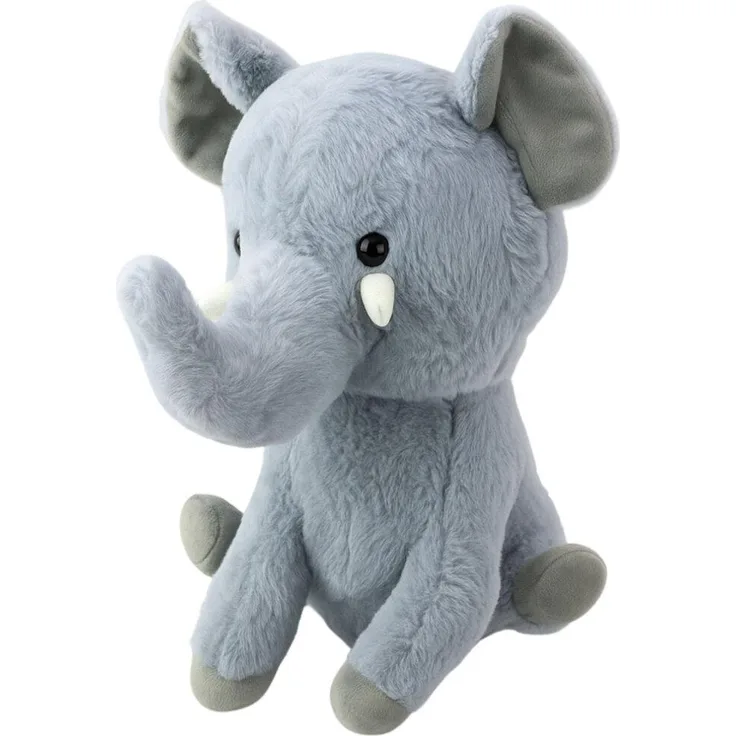 Lean Toys Plüsch Maskottchen Großer Elefant Grau, 36 cm Kuscheltier