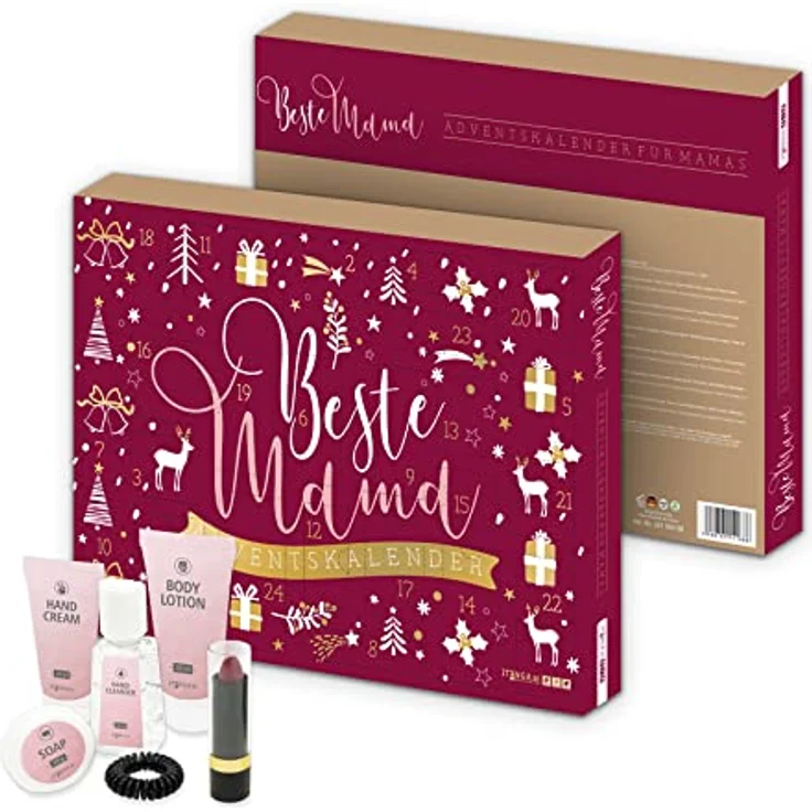 itenga Adventskalender Beste Mama rot gold, mit 24 Überraschungen - Preisvergleich – Bild 2