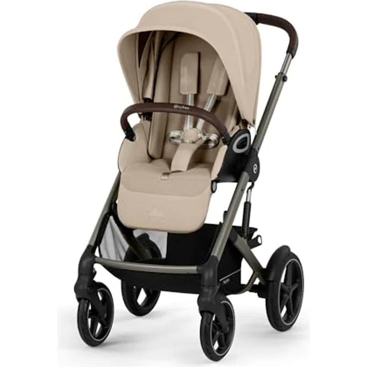 cybex Gold Kinderwagen Talos S LUX Tpe, Beige, mit Federung, umsetzbarem Sitz, Einhand-Faltmechanismus und 5-Punkte-Gurt – Bild 2
