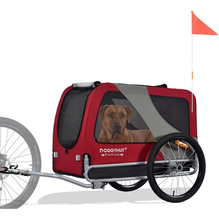 TIGGO DOGGYHUT® Premium XL Hundefahrradanhänger für große Hunde, StVZO zugelassen, 20" Luftbereifung, wasserdicht, schwarz - Preisvergleich