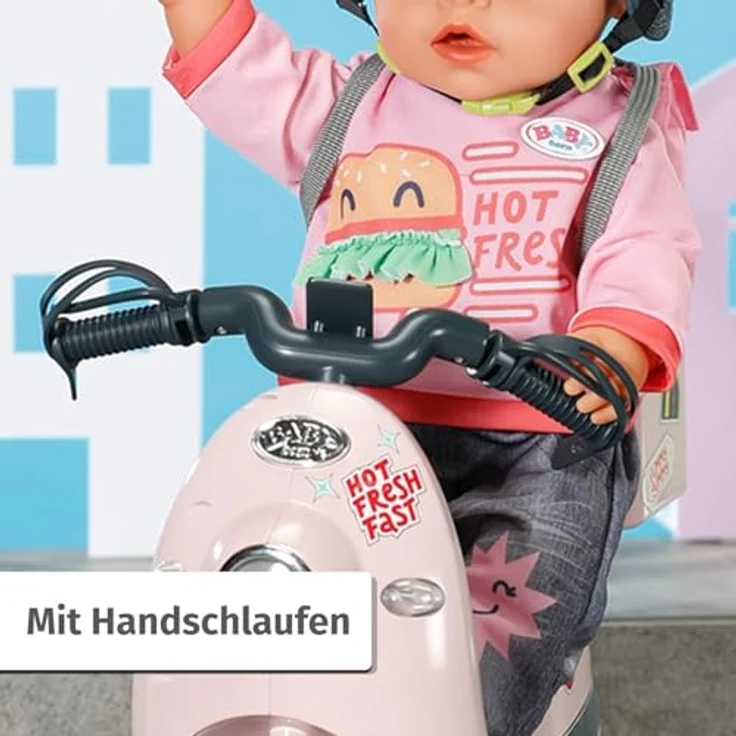 BABY born E-Scooter, Ferngesteuerter Roller mit Ladestation, für 43cm Puppen, inkl. Sticker und Transportbox, 835906 Zapf Creation – Bild 3