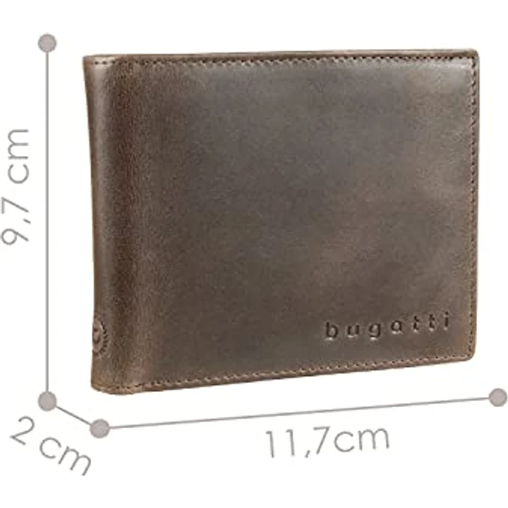 Bugatti Volo Geldbeutel Männer Leder - Geldbörse Herren Braun - Portmonaise Portemonnaie Portmonee Brieftasche Wallet Ledergeldbeutel – Bild 3