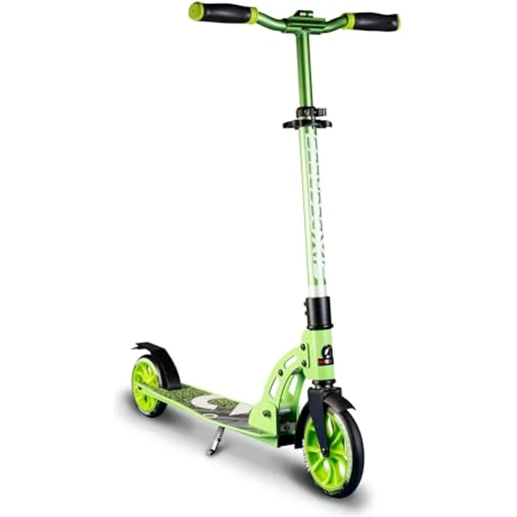 Six Degrees Kinderroller klappbare Fußbremse Grün/Schwarz, Aluminium Scooter Junior 180 mm