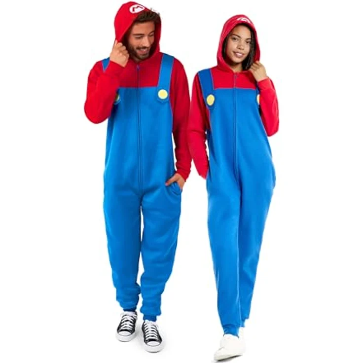 OppoSuits Mario, Offiziell lizenzierter Onesie für Erwachsene mit lebendigen Farben und nostalgischem Design – Bild 1