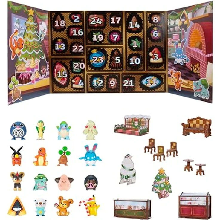 Jazwares POK Adventskalender 2025, Adventskalender mit Pokémon-Figuren und Überraschungen – Bild 4