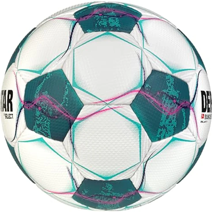 Derbystar Bundesliga Brillant TT v24, Hochwertiger Fußball in Weiss Gruen pink, Größe 5 – Bild 2