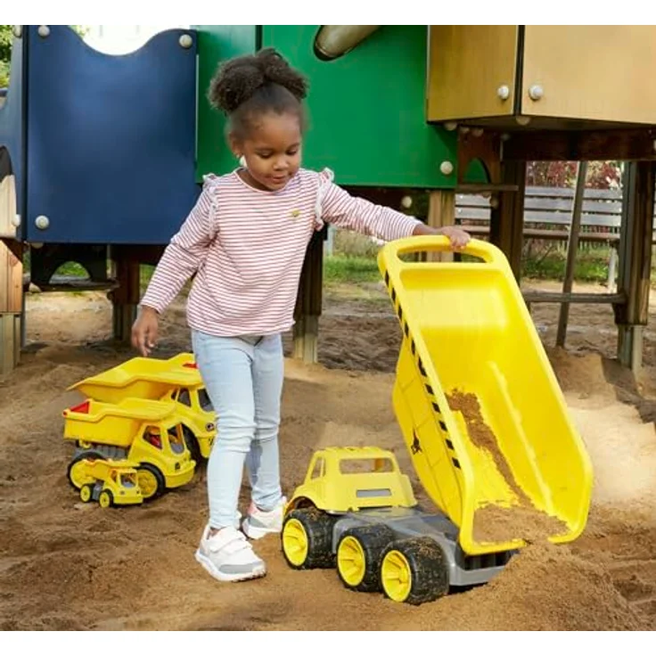 BIG Spielwarenfabrik 800054820 BIG Power Worker Kipp-Lastwagen, 12,8 Liter Ladefläche, gelb – Bild 5