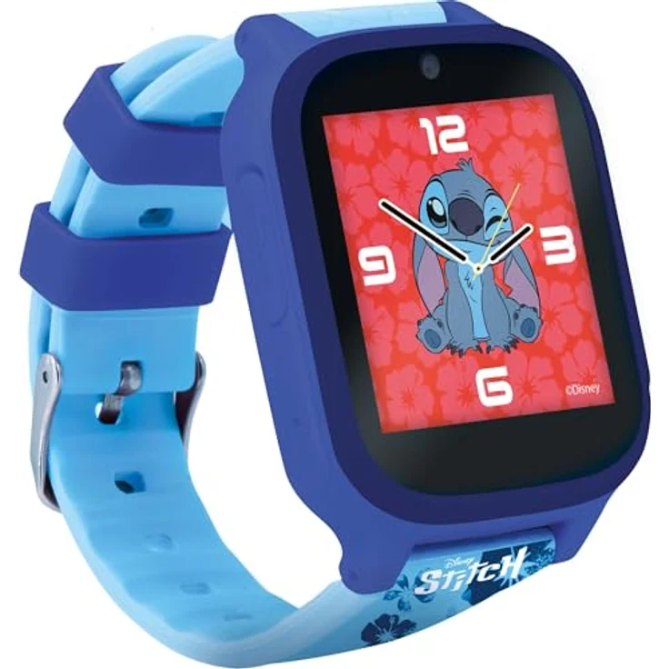 Lisciani - STITCH SMARTWATCH - Connected Watch Für Kinder Ab 7 Jahren - Auswechselbare Stitch-Hintergründe - 5 interaktive Spiele - Touchscreen - Kamera-, Wecker-, Timer- & Lampenfunktionen - Dual-Kamera - 512 MB Speicher - USB Typ C-Kabel – Bild 1