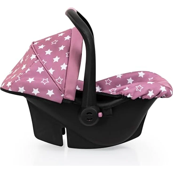 Bayer Design 67976AB Puppenautositz, mit Dach und verstellbarem Griff, für Puppen bis 46 cm, Nordisches Rosa – Bild 4