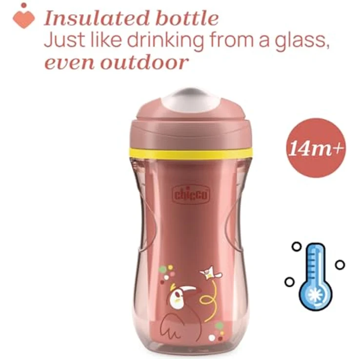 Chicco Active Tropffreier Trinklernbecher, 266 ml, isolierte Thermoskanne mit ergonomischer Tülle und Easy Sips Ventil, BPA-frei, Rosa – Bild 3
