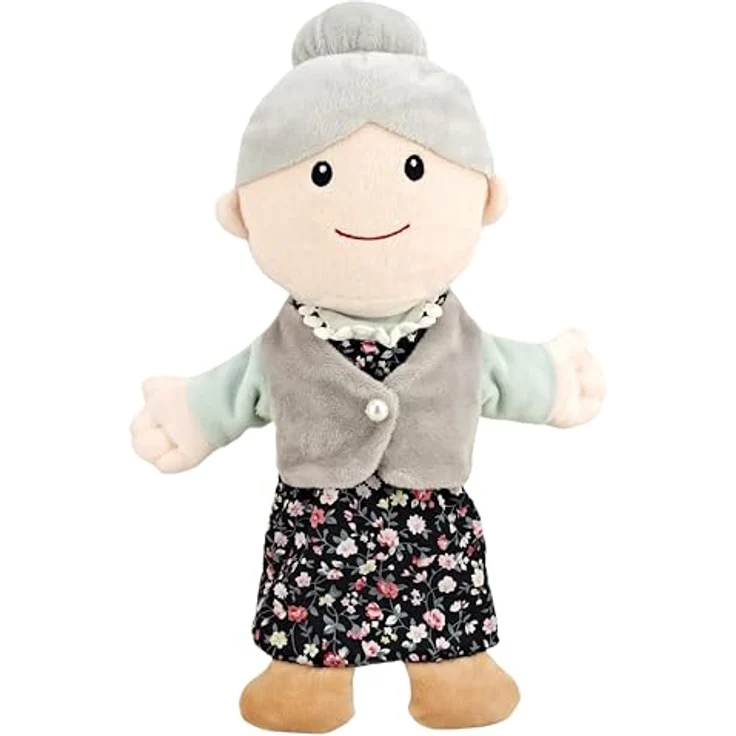LOMTRATS Familien-Handpuppen Set, inklusive Opa, Oma, Vater, Mutter, Tochter, Sohn, 30 cm Plüsch, perfekt zum Geschichtenerzählen und Unterrichten – Bild 1