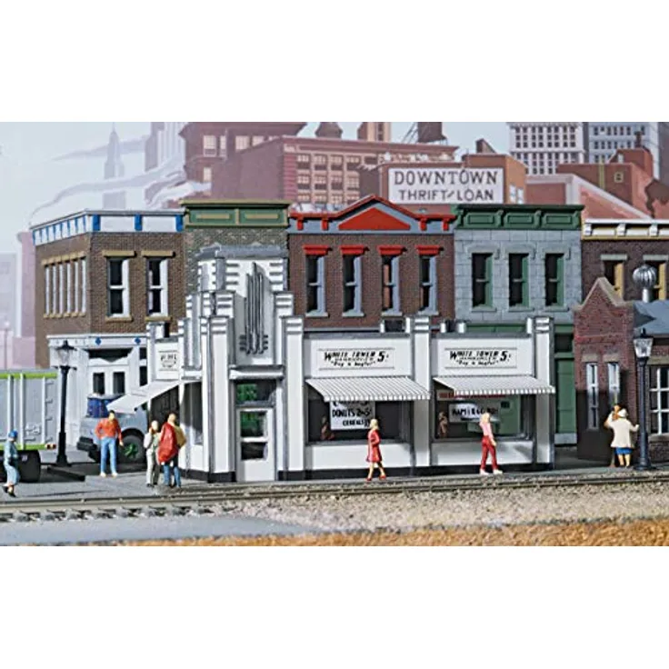 Walthers Cornerstone 933-3030 Schnellimbiss White Tower Plastikmodellbausatz, Modelleisenbahnzubehör, Hobby, Modellbau, Mehrfarbig