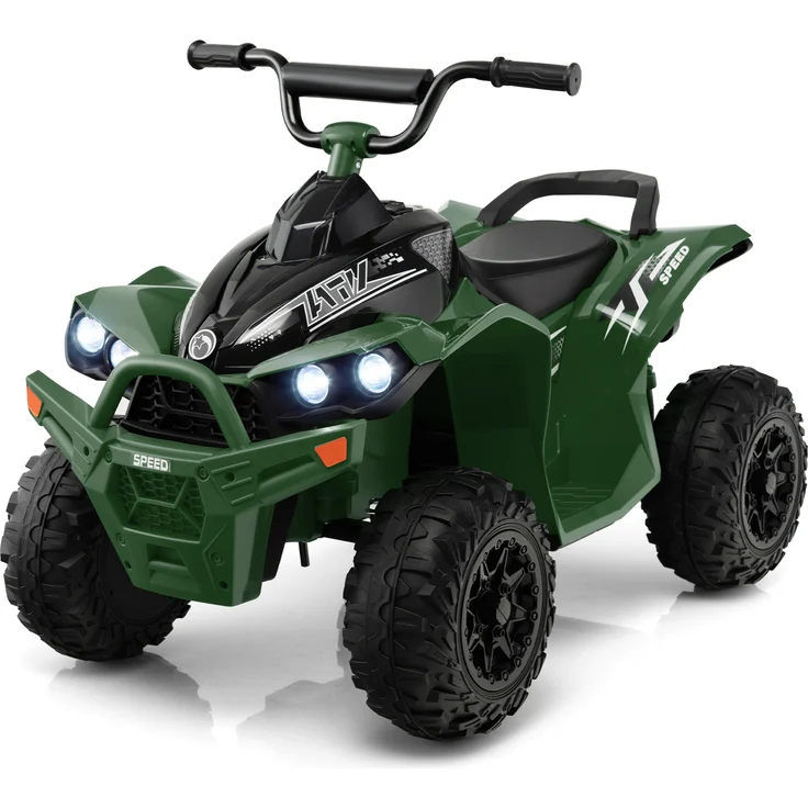 Costway 12V Elektro Kinderquad, Elektroquad mit 2,2/4,3 KM/H Geschwindigkeit für Kinder 3-8 Jahre (Grün)