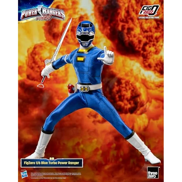 THREEZERO Power Rangers Turbo FigZero Actionfigur 1/6 Blue Turbo Power Ranger, 30 cm, mit austauschbaren Teilen und Zubehör – Bild 2