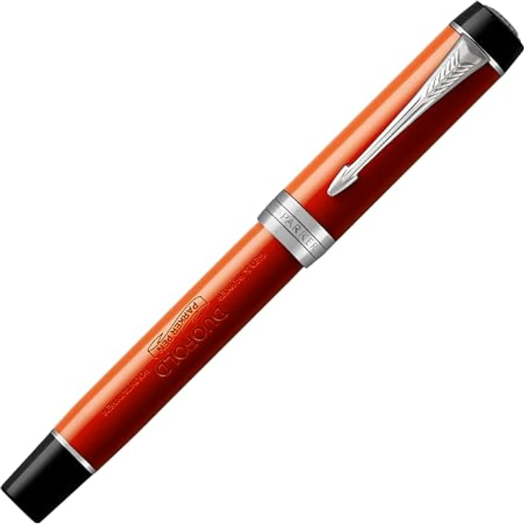Parker Pen Centennial Duofold Classic Big Red, Luxuriöser Schreibstift mit 18-Karat-Goldfeder, Schwarz – Bild 4