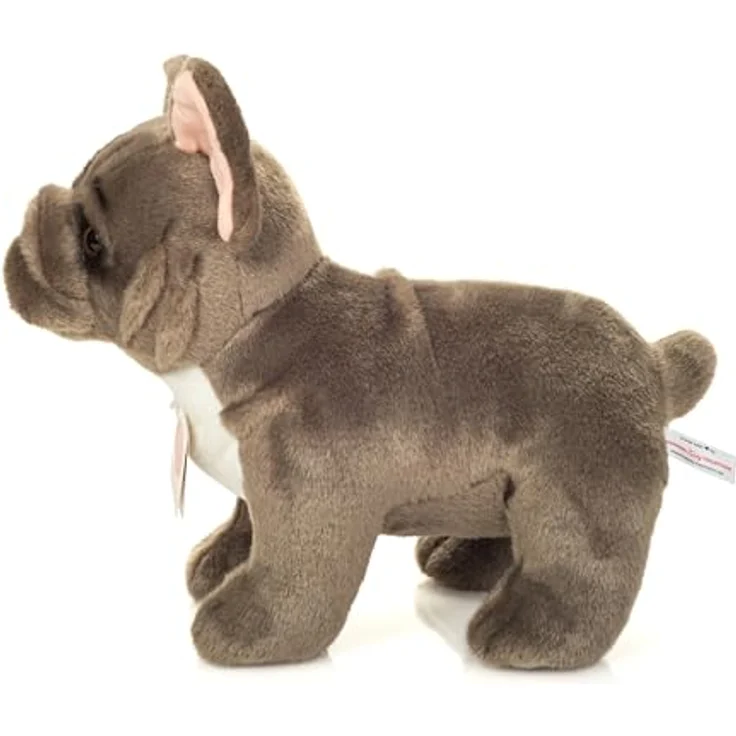 Teddy Hermann 91999 Französische Bulldogge stehend, grau, Kuscheltier aus recyceltem Plüsch, 30 cm, schadstoffgeprüft, pflegeleicht, für Kinder ab 18 Monaten – Bild 2