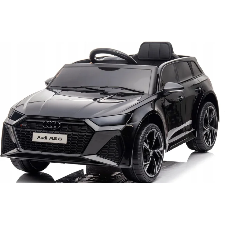 Audi RS6 4x4 Batterieauto für Kinder, 12V mit Fernbedienung, Musik, Lichtern - Schwarz