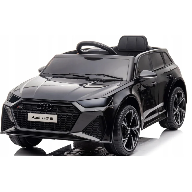 Audi RS6 4x4 Batterieauto für Kinder, 12V mit Fernbedienung, Musik, Lichtern - Schwarz