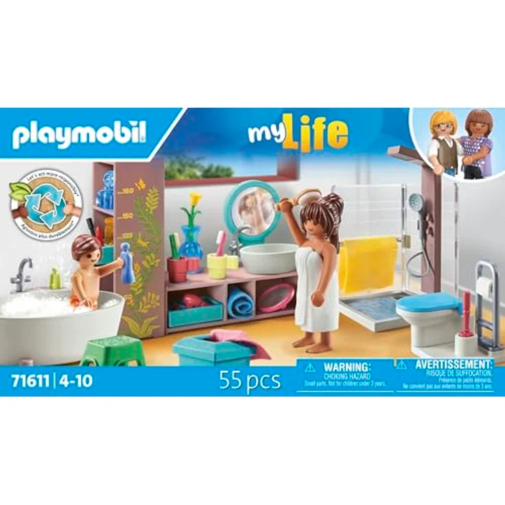 Playmobil® Badezimmer (71611), myLife Konstruktions-Spielset, (55 St), Made in Europe – Bild 4