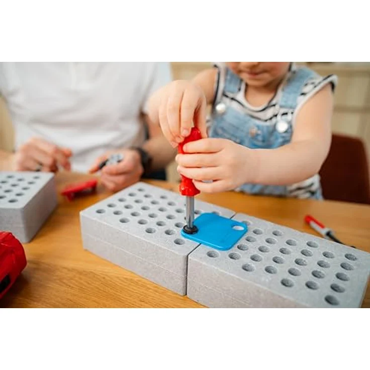 fischertechnik Fischer for Kids Builder-Box 579435, Spielwerkzeug-Set mit Duo Kid Dübeln, Schraubendreher und Befestigungswänden, für Kinder ab 3 Jahren – Bild 4