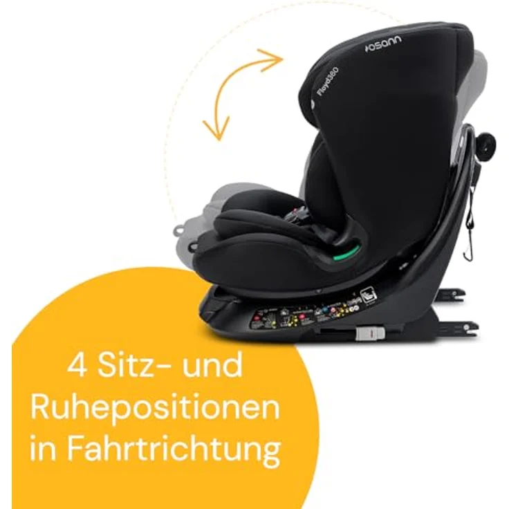 Osann Autokindersitz Floyd360, 360° drehbar mit Isofix und Top-Tether, für Kinder von 40 bis 150 cm, ab Geburt bis 12 Jahre, mit 11-fach höhenverstellbarer Kopfstütze – Bild 7