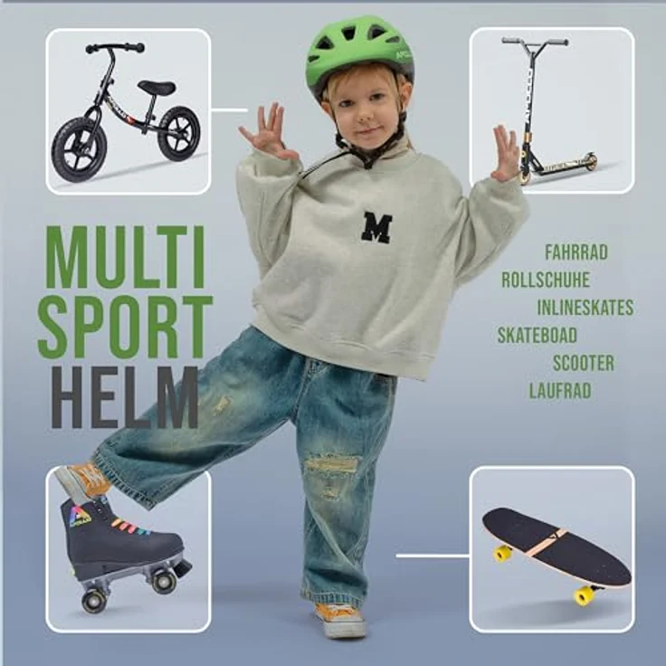 Apollo Kinder Fahrradhelm, Multisport Helm für Kinder & Jugendliche, verstellbar ab 3 Jahre, Größe 48-52 cm, pink – Bild 2
