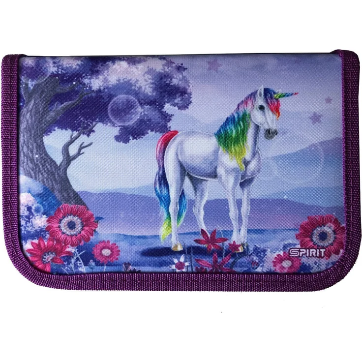 Spirit Federtasche Einhorn Federmäppchen gefüllt Stifte Etui Federmappe, (27-tlg), Unicorn, Nylon, robust, abwischbar, 19,5 x 13 x 4 cm