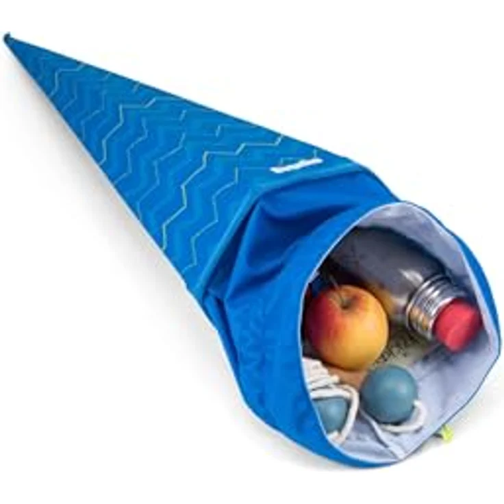 ergobag Schultüte mit Kordelzug, 2-in-1 Aufbewahrungsbeutel aus 100 % recyceltem Material, individuell gestaltbar mit Kletties, für Jungen und Mädchen zur Einschulung – Bild 3
