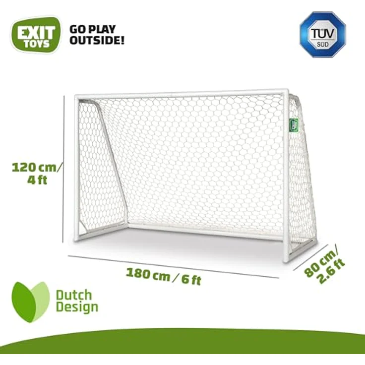 EXIT Scala Aluminium-Fußballtor, 180x120cm, Leichtgewicht, Rostfreies Aluminium, Professionelles Gartenfußballtor, PVC-frei, Weiß – Bild 3
