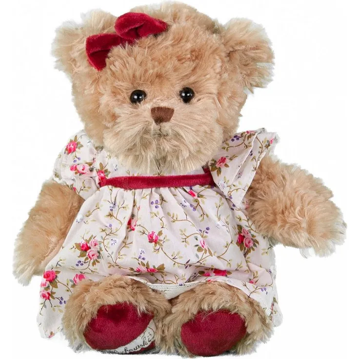 Bukowski Kuscheltier Bukowski Teddybär Cataleya braun/rosa mit Kleid 25 cm
