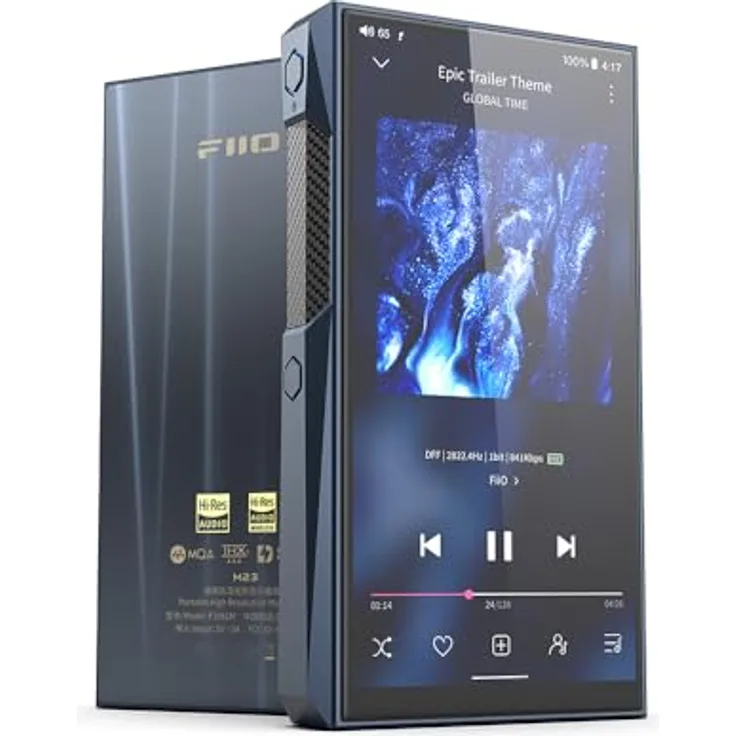 FiiO M23 Hi-Res MP3-Musik-Player Android 10 Snapdragon 660 mit AK4191EQ + AK4499EX, 5,5 Zoll, verlustfreies DSD/MQA, 5G WiFi/Apple Music/Tidal/Amazon Music 4,4 mm, 3,5 mm/4,4 mm (Dunkelblau