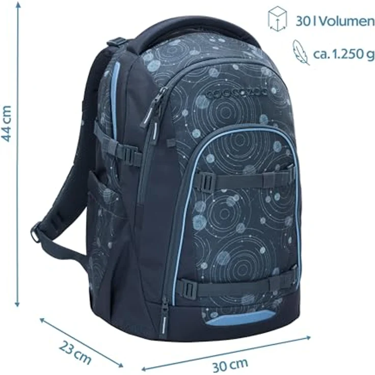coocazoo Schulrucksack MATE, ergonomisch mit 30L Volumen, Blue Orbit – Bild 2