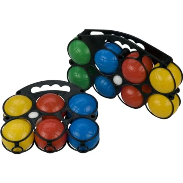 Weible Spiele Boccia-Set 8-teilig, Kunststoffkugeln in 4 Farben mit Aufbewahrungskorb – Bild 2