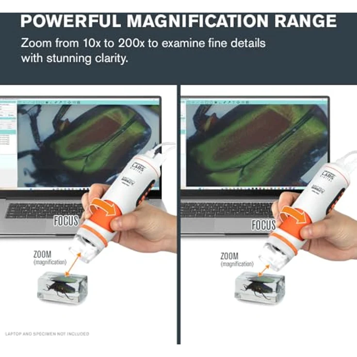 Celestron MicroDirect 1080p HDMI, digitales Handmikroskop mit 3,5 Megapixel Sensor, 10x bis 220x Vergrößerung und HD-Video-Streaming – Bild 7