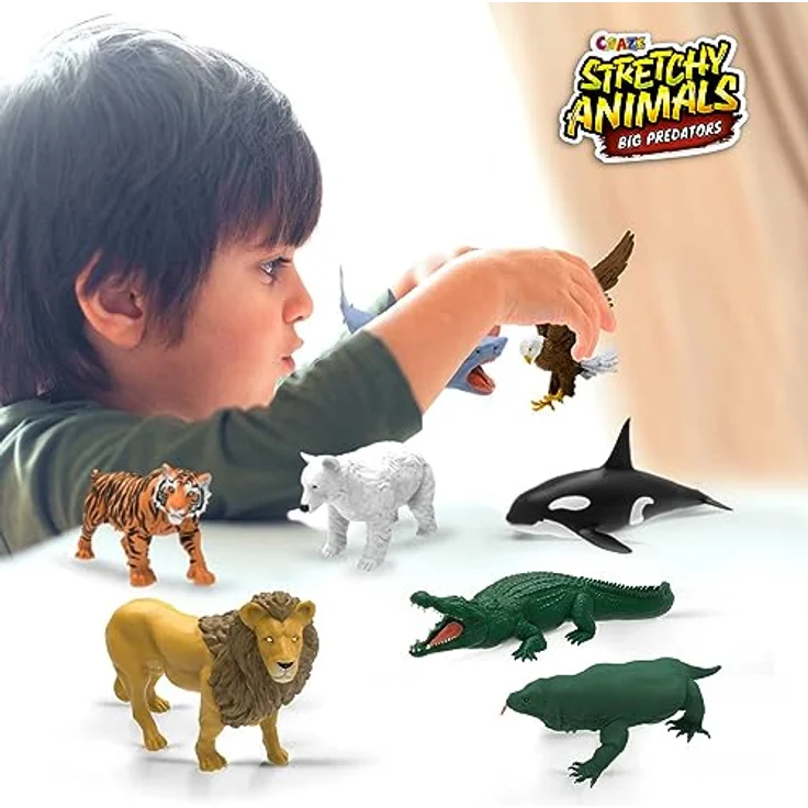 Craze STRETCHY ANIMALS - Big Predators, dehnbare Raubtierfiguren mit elastischer Haut und spezieller Füllung – Bild 5