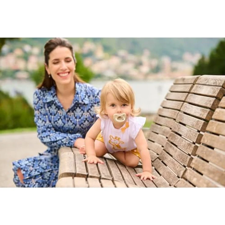 Chicco PhysioForma Luxe Silikon Schnuller, 2-6M, grau, unterstützt physiologische Atmung und fördert die Mundentwicklung, 1 Stück – Bild 2